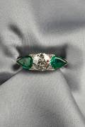 Art Deco Platinum Emerald and Diamond Ring