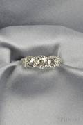 Art Deco Platinum and Threestone Diamond Ring