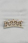 Edwardian Moonstone and Diamond Crown Brooch
