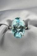14kt White Gold and Aquamarine Ring