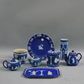 Eight Wedgwood Dark Blue Jasper Items
