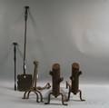 Group of Mostly Wrought Iron Fireplace Items