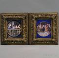 Pair of Framed Painted Tile Pictures