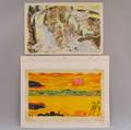 Two Color Lithographs Pierre Bonnard French 18671947 Sunset on the Mediterranean