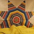 Yellow Twopiece Quilted Bedcover and a Pieced Cotton Star of Bethlehem Quilt