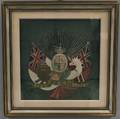 Framed Silk Embroidery and Beadwork Coat of Arms of the United Kingdom