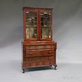 Classical Mahogany Glazed Desk and Bookcase