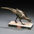 After Irene Rochard French 19061984 Art Decostyle Bronze Figure of a Pheasant