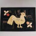 Pictorial Hooked Rug with Chicken Motif