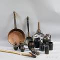 Group of Miscellaneous Wood Metal and Pottery Items
