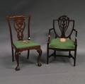 Federalstyle Mahogany Armchair and a Chippendalestyle Mahogany Side Chair