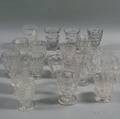 Eighteen Colorless Flint Glass Cups