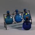 Four Blue Glass Fire Grenades