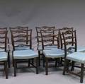Set of Eight Chippendalestyle Ribbonback Dining Chairs