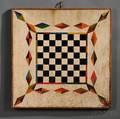 Paintdecorated CheckersParcheesi Game Board