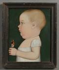 Benjamin Greenleaf MassachusettsNew Hampshire 17691821 Portrait of George Brackett of Randolph Vermont Age 11 Months Holding a