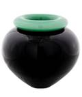 Black Amethyst Glass Vase wCased Glass Insert