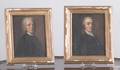 Two English oil on board portraits ca 1860