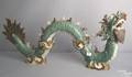 Fourpart pottery dragon ornament