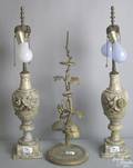 Pair of marble table lamps