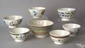 Seven stick spatter bowls of various size