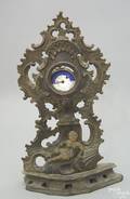 German baroque carved polychromed watch safe early 18th c
