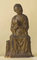 Italian carved giltwood relief figure of the Madonna 16th c