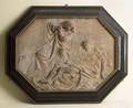 Italian framed oblong octagonal terra cotta relief panel of the pieta late 17th c