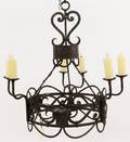 Round Iron 6 Light Milan Chandelier