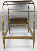 New England late Federal tiger maple tester bed ca 1825