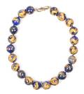 Carved Lapis Lazuli Beaded Necklace wDragon Motif