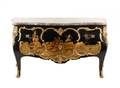 Chinoiserie Bombe Commode Lacquered  Gilt