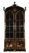 Hickory Black Lacquered Chinoiserie Cabinet