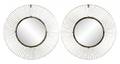 Pair of MCM Chrome Sunburst Wall Mirrors