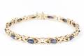 Ladies 14k Yellow Gold  Sapphire Link Bracelet