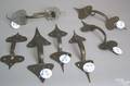 Seven New England wrought iron thumb latches 18th19th c