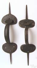 Two New England wrought iron Suffolk latches
