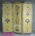 French style painted 3part folding screen