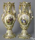 Pair of Paris porcelain vases with landscape
