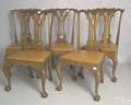 Set of 5 Chippendale style mahogany dining chairs