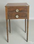 New England Sheraton mahogany 2drawer stand