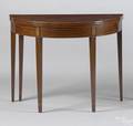New York Hepplewhite mahogany demilune card table ca 1805