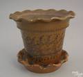Pennsylvania redware flowerpot with undertray 19th c