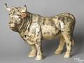 Massive chalkware bull late 19th c