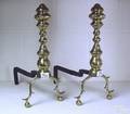 Pair of Federal brass andirons