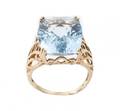 14k Yellow Gold  Aquamarine Ring