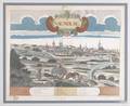 German hand colored engraving 18th c