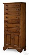 Shaker pine 1piece wall cupboard ca 1820