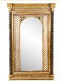 Palatial Gilt Wood  Ebonized Pier Mirror