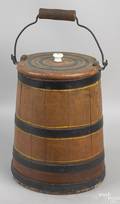 Lehnware lidded harvest bucket ca 1880